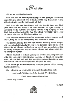 CÂU HỎI VÀ BÀI TẬP BỒI DƯỠNG HỌC SINH GIỎI ĐỊA LÍ LỚP 12 (Biên soạn theo chương trình GDPT mới)